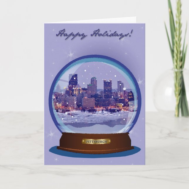 Pittsburgh Snowglobe Holiday Card (Front)