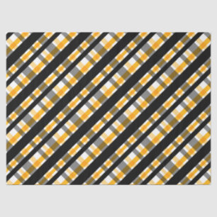 Pittsburgh Sports Fan Black Yellow Gold Plaid Tissue Paper