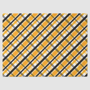 Pittsburgh Sports Fan Yellow Gold Black Plaid Tissue Paper