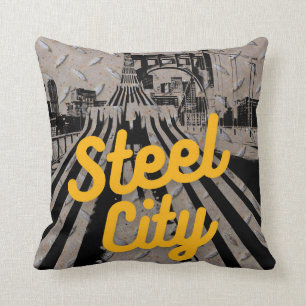 Pittsburgh Steel City Bridge Skyline Pennsylvania  Cushion
