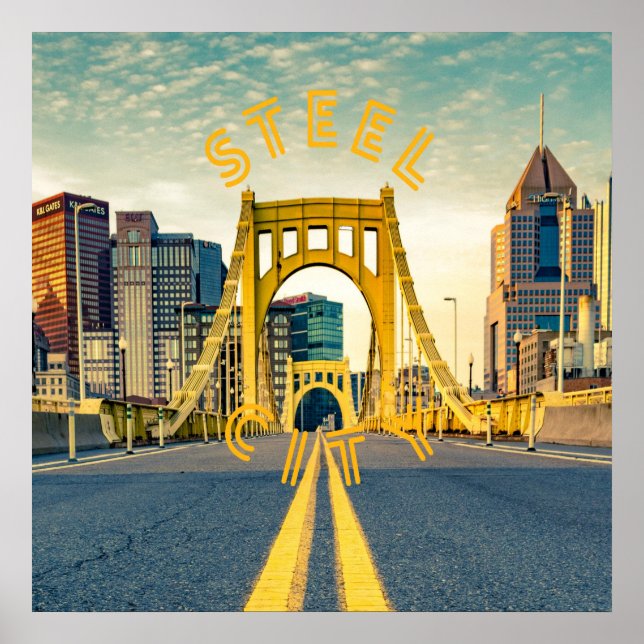 Pittsburgh Steel City Skyline 412 Pennsylvania Can Poster (Front)