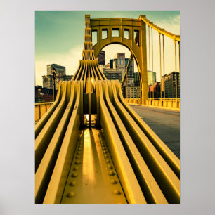 Pittsburgh Steel City Skyline Bridge Pennsylvania Poster