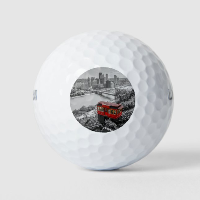 Pittsburgh Steel City Skyline Incline Photography  Golf Balls (Front)