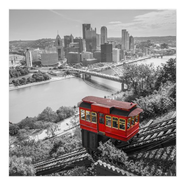 Pittsburgh Steel City Skyline Incline Photography  Photo Print (Front)