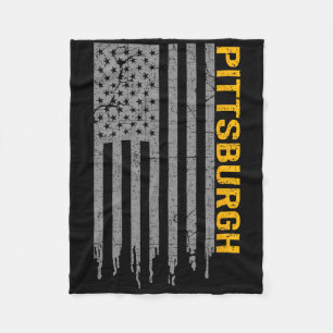Pittsburgh Usa Flag Patriotic American From Pittsb Fleece Blanket