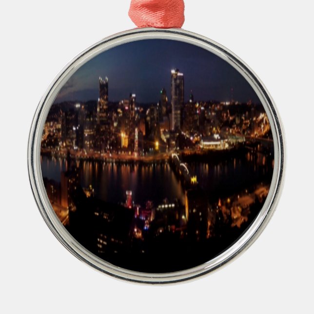 Pittsburgh via Monongahela Incline Metal Tree Decoration (Front)