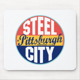 Pittsburgh Vintage Label Mouse Mat