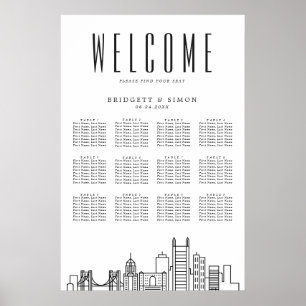 Pittsburgh Wedding   12 Table Seating Chart 