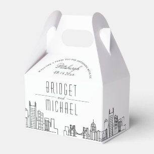 Pittsburgh Wedding   City Skyline  Favour Box