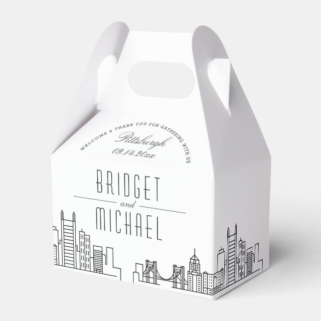 Pittsburgh Wedding | City Skyline  Favour Box (Front Side)