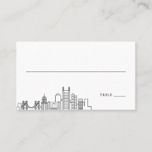 Pittsburgh Wedding Place Cards Front and Back