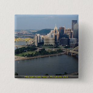 Pittsburgh's Golden Triangle, Pennsylvania, U.S.A. 15 Cm Square Badge