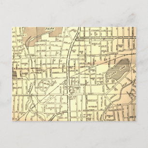 Pittsfield, MA Vintage Map Postcard