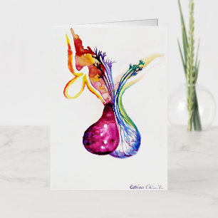 Pituitary structure foil greeting card