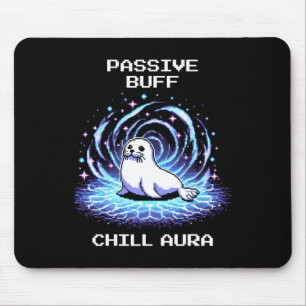 Pive Buff Chill Aura Pixel Art Seal Retro Gaming  Mouse Mat