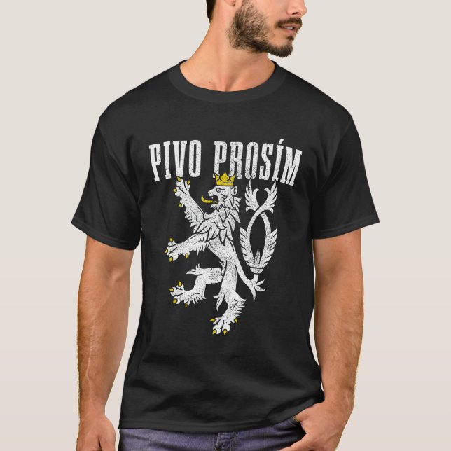 Pivo Prosim Beer Please In Czech Republic Language T-Shirt (Front)