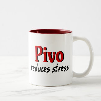 Pivo reduces stress Two-Tone coffee mug