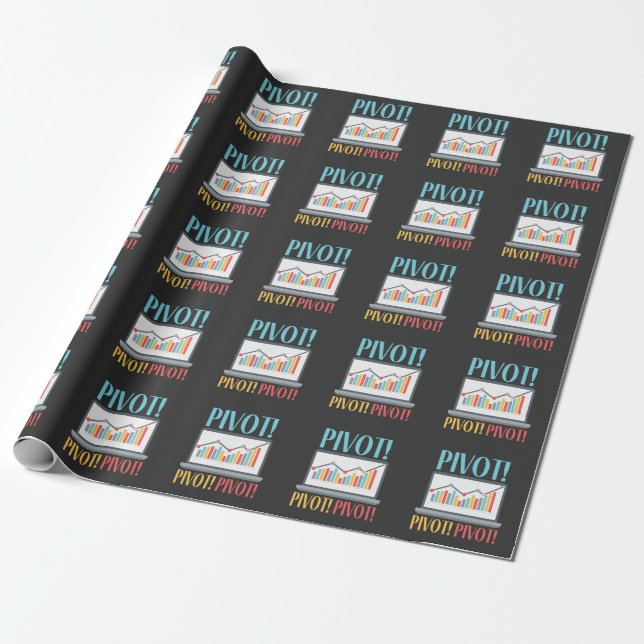 Pivot Analytics Finance Data Science Computer Wrapping Paper (Unrolled)