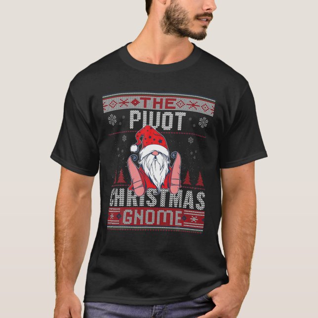Pivot Christmas Gnome Matching Family Ugly T-Shirt (Front)