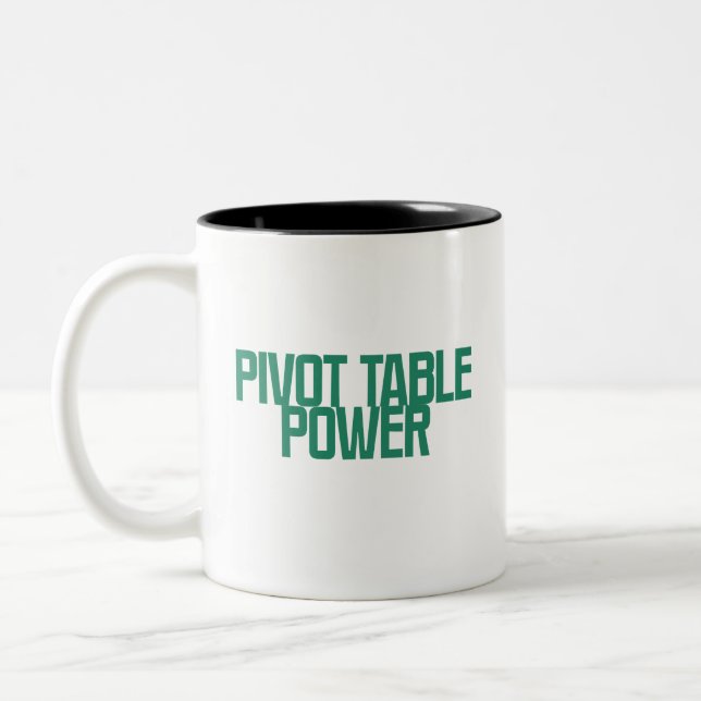 Pivot Table Power Excel Data Analysis Design Two-Tone Coffee Mug (Left)
