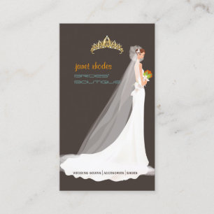 PixDez brides' boutique/dark taupe/teal/orange Business Card