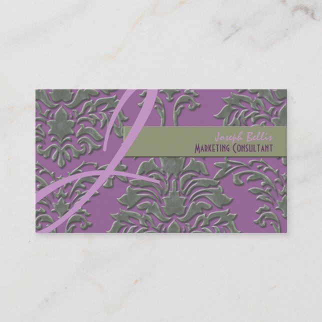 PixDezin Florentius damask/DIY background Business Card (Front)