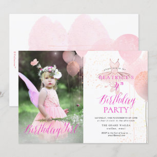 PixDezine ANY AGE, Ballerina Birthday Girl Invitation