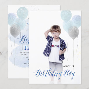 PixDezine ANY AGE, Birthday Boy Balloons Invitation