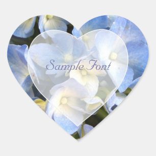PixDezine blue hydrangea/DIY background colour Heart Sticker
