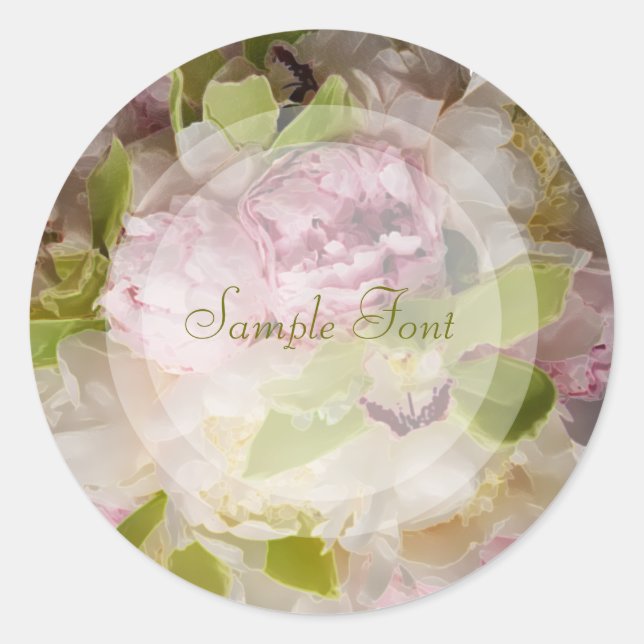 PixDezine bridal bouquet/DIY background colour Classic Round Sticker (Front)