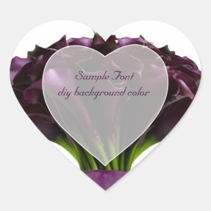 PixDezine burgundy calla/DIY background colour Heart Sticker