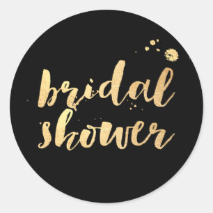 PixDezine dazzled faux gold/bridal shower Classic Round Sticker