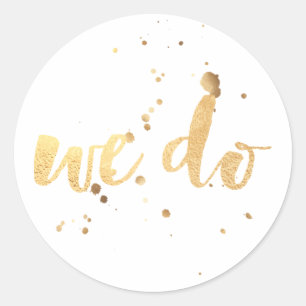 PixDezine dazzled faux gold/we do Classic Round Sticker