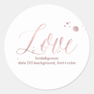PixDezine Dazzled Faux Rose Gold/love Classic Round Sticker