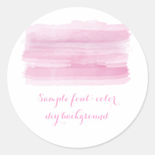 PixDezine digital watercolor/pink Classic Round Sticker