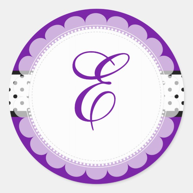 PixDezine DIY monogram+DIY colour/antique scrolls Classic Round Sticker (Front)