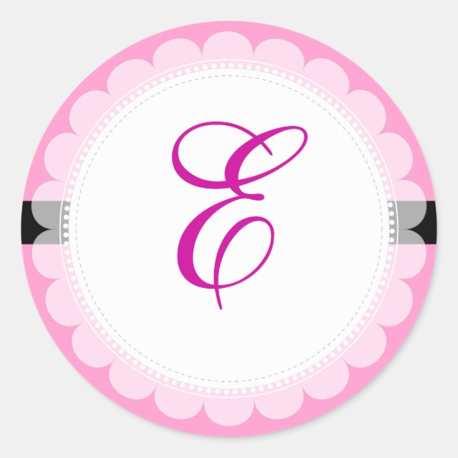 PixDezine DIY monogram+DIY colour/antique scrolls Classic Round Sticker (Front)