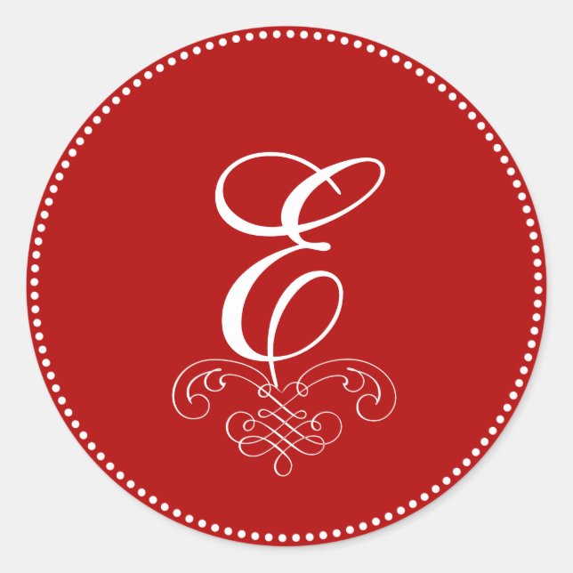 PixDezine DIY monogram+DIY colour/antique scrolls Classic Round Sticker (Front)