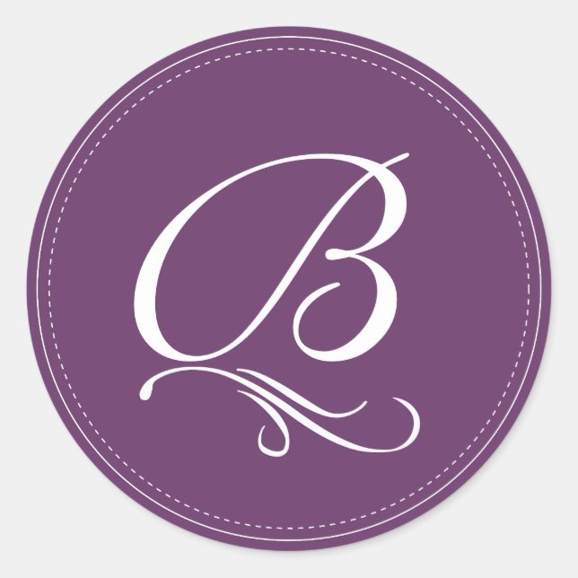 PixDezine DIY monogram+DIY colour/deco scrolls Classic Round Sticker (Front)