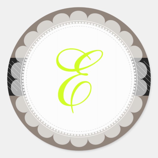 PixDezine doilie/DIY monogram+DIY colour+font Classic Round Sticker (Front)