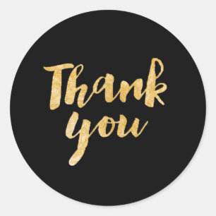 PixDezine faux gold/thank you/diy background Classic Round Sticker