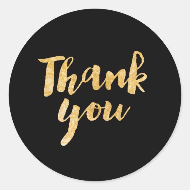PixDezine faux gold/thank you/diy background Classic Round Sticker (Front)