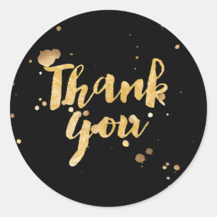 PixDezine faux gold/thank you/diy background Classic Round Sticker