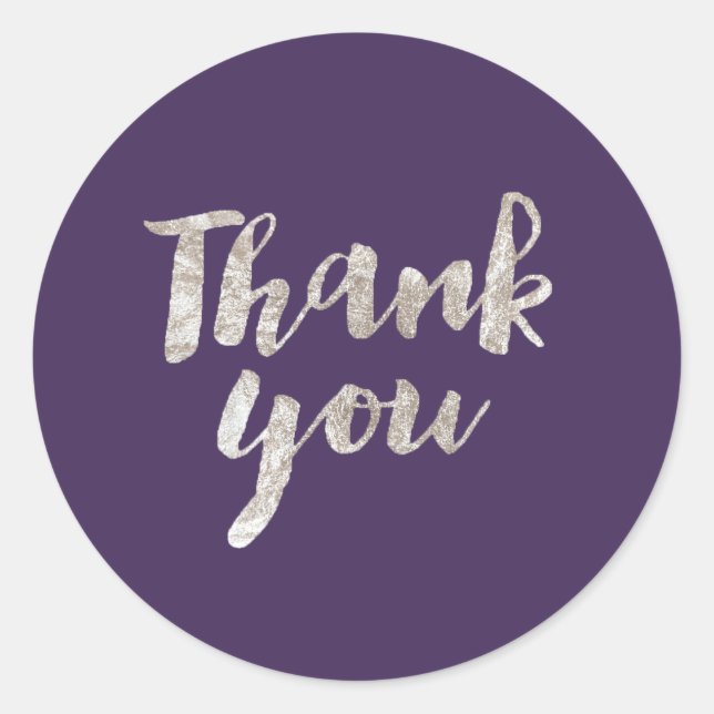 PixDezine faux silver foil/thank you/diy Classic Round Sticker (Front)