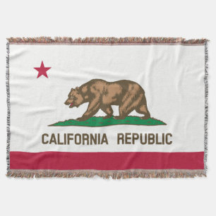 PixDezine Golden Bear/California State Flag Throw Blanket
