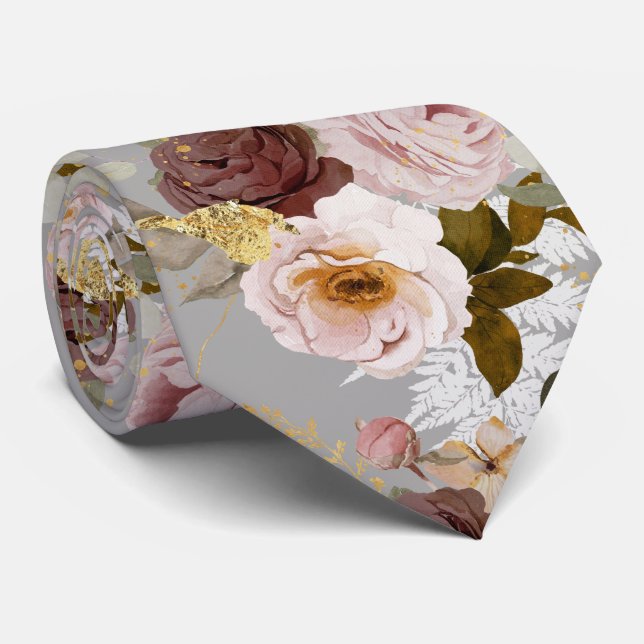 PixDezine H2 Burgundy Blush Roses DIY Background N Tie (Rolled)