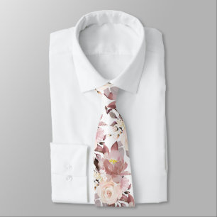 PixDezine H2 Flowers Dusty Rose Blush Roses Tie