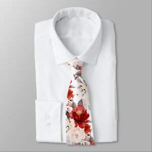 PixDezine H2 Flowers Rust Orange Pink Hues Roses Tie