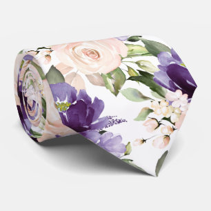 PixDezine H2 Flowers Violet Purple Blush Roses  Tie
