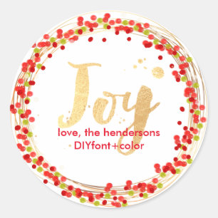 PixDezine holly berry/holiday wreath Classic Round Sticker